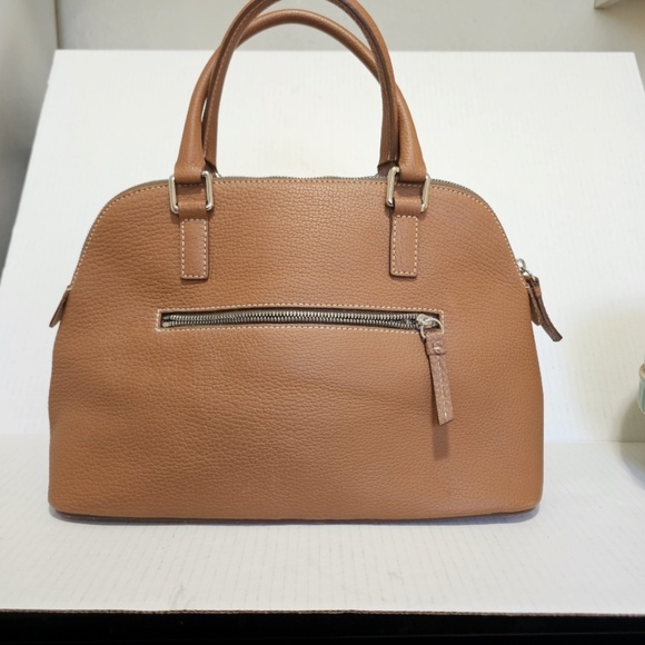 Dooney & Bourke Pebble Grain Leather Domed Satchel Tan Caramel Purse Handbag - Picture 8 of 16